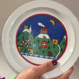 1985 Multiple Holiday Scenes Houze Ceramic Appetizer Plates 7.25” Japan