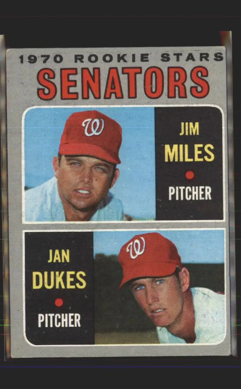 Senators 1970 Rookie Stars (Jan Dukes / Jim Miles) 1970 Topps #154 - () - Washington Senators