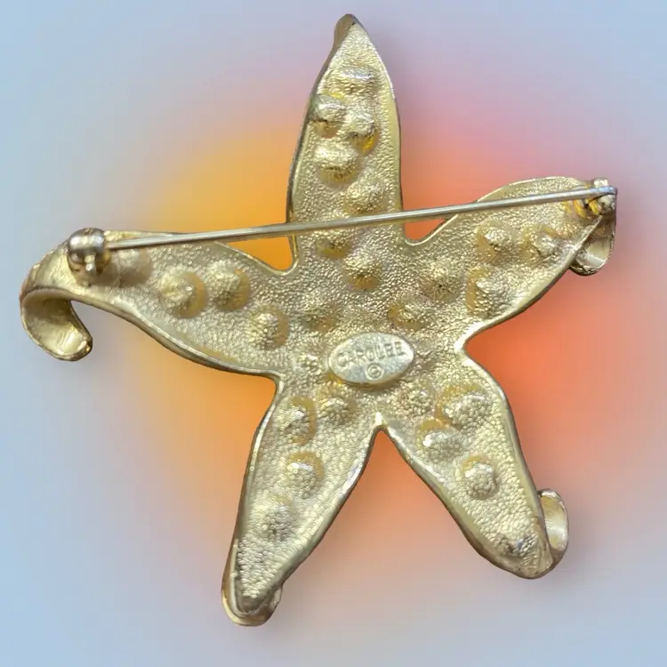 80s Carolee Stamped Starfish Brooch