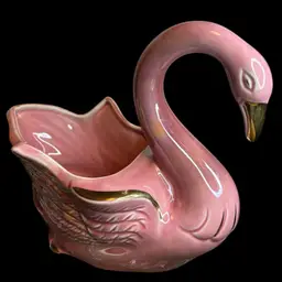 Vintage Pink Swan Planter