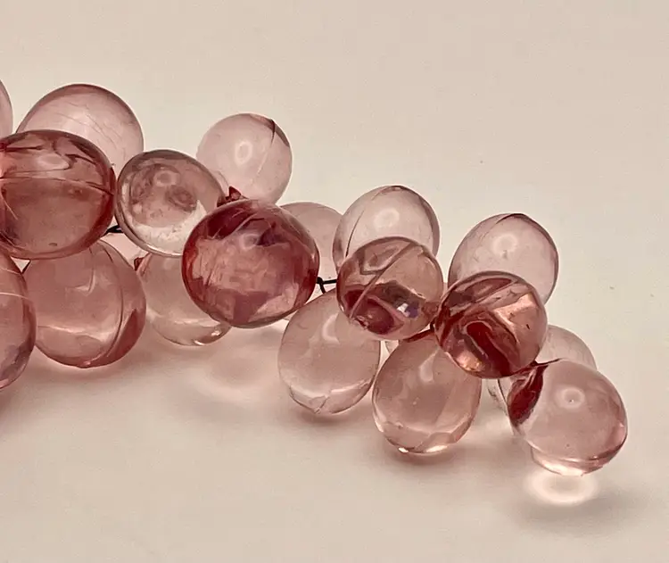 Vintage, MCM, Lucite/Acrylic, Grape Cluster with Sugared Leaves, Lt. Pink/Lilac