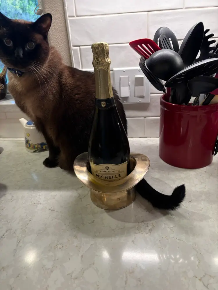 Brass Top Hat Champagne Or Ice Bucket 3 3/4” Height 6.5" Width