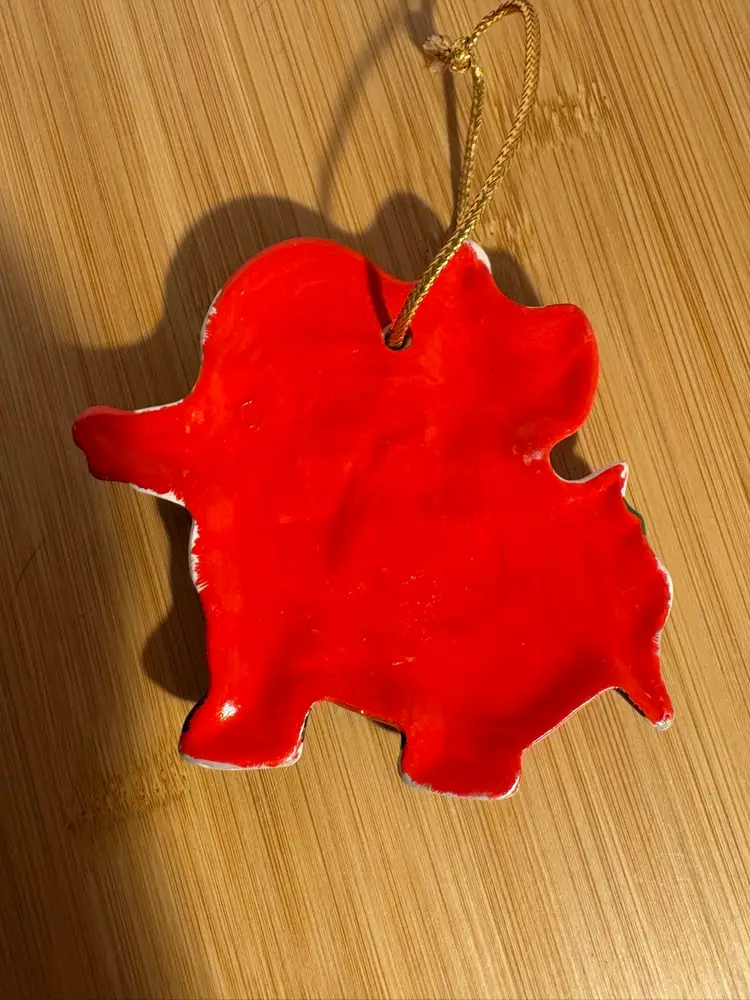 VTG Santa & Ms Clause Ice Skating Ceramic Handpainted Christmas Holiday Ornament