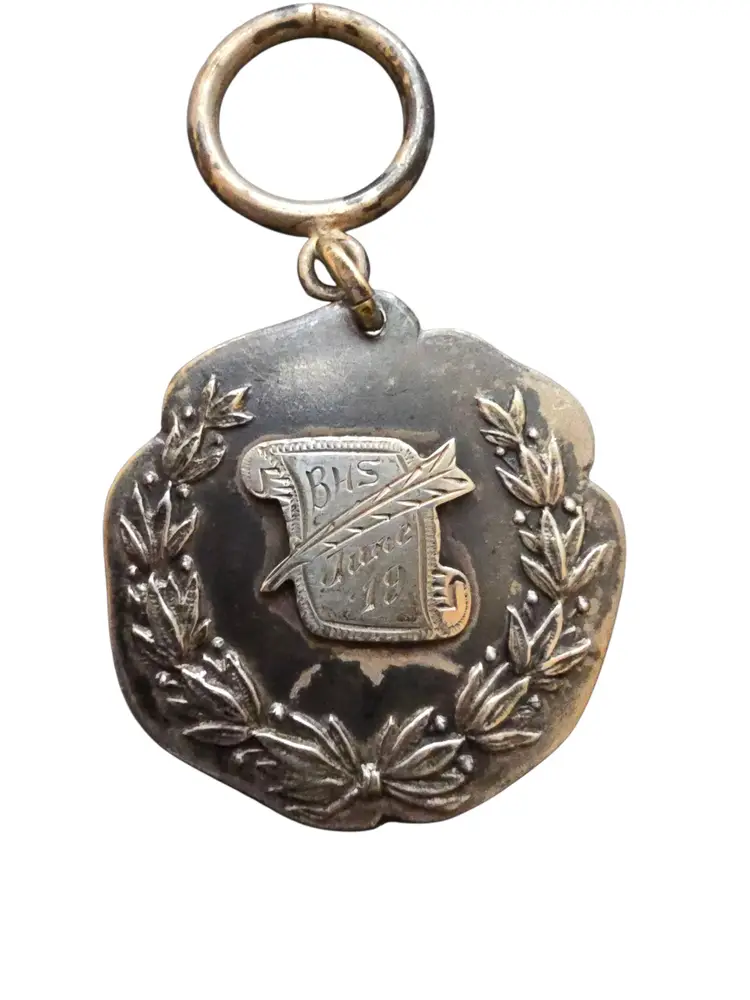 Antique Sterling Keychain Prize Marked June 19 BHS (A9492)