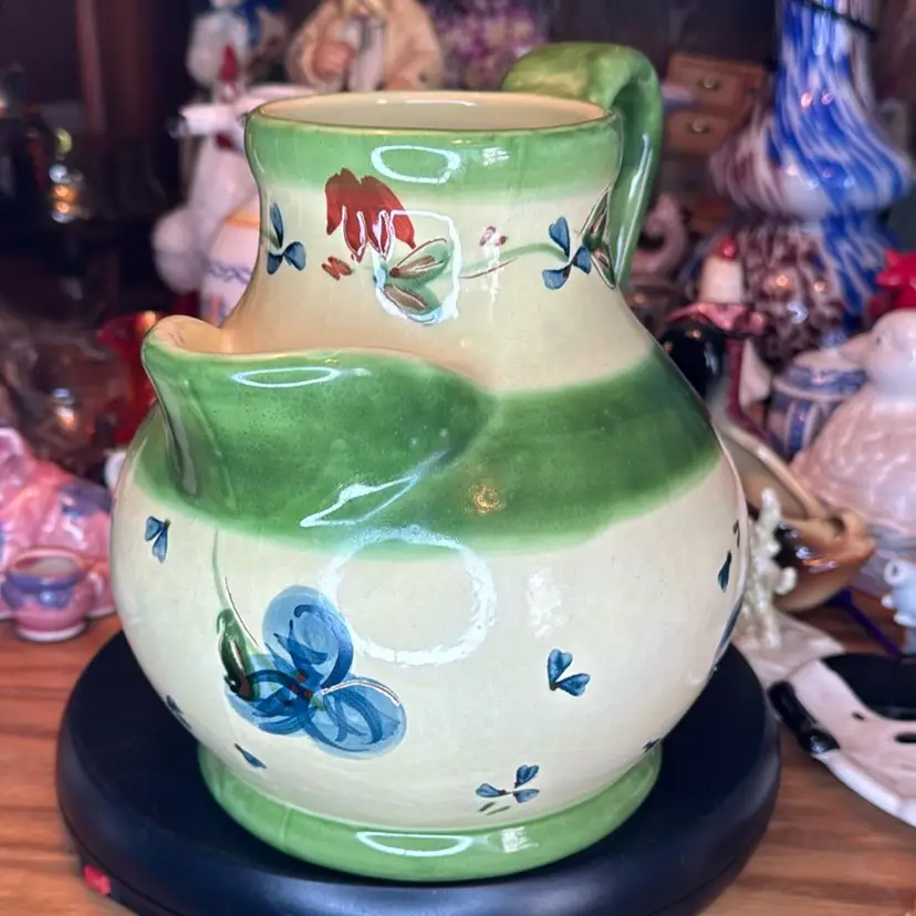 Vintage Handpainted Pottery Water Jug