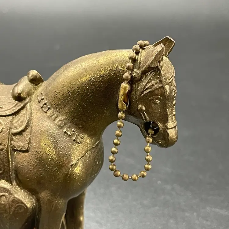 Brass Toned Metal Horse Pony Carnival Prize Western Farm Animal VTG Figurine