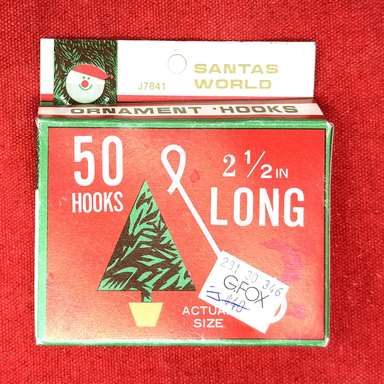 Vintage Kurt Adler Metal Ornament Hooks Boxed Set – Santa’s World Christmas Hangers  2.5”