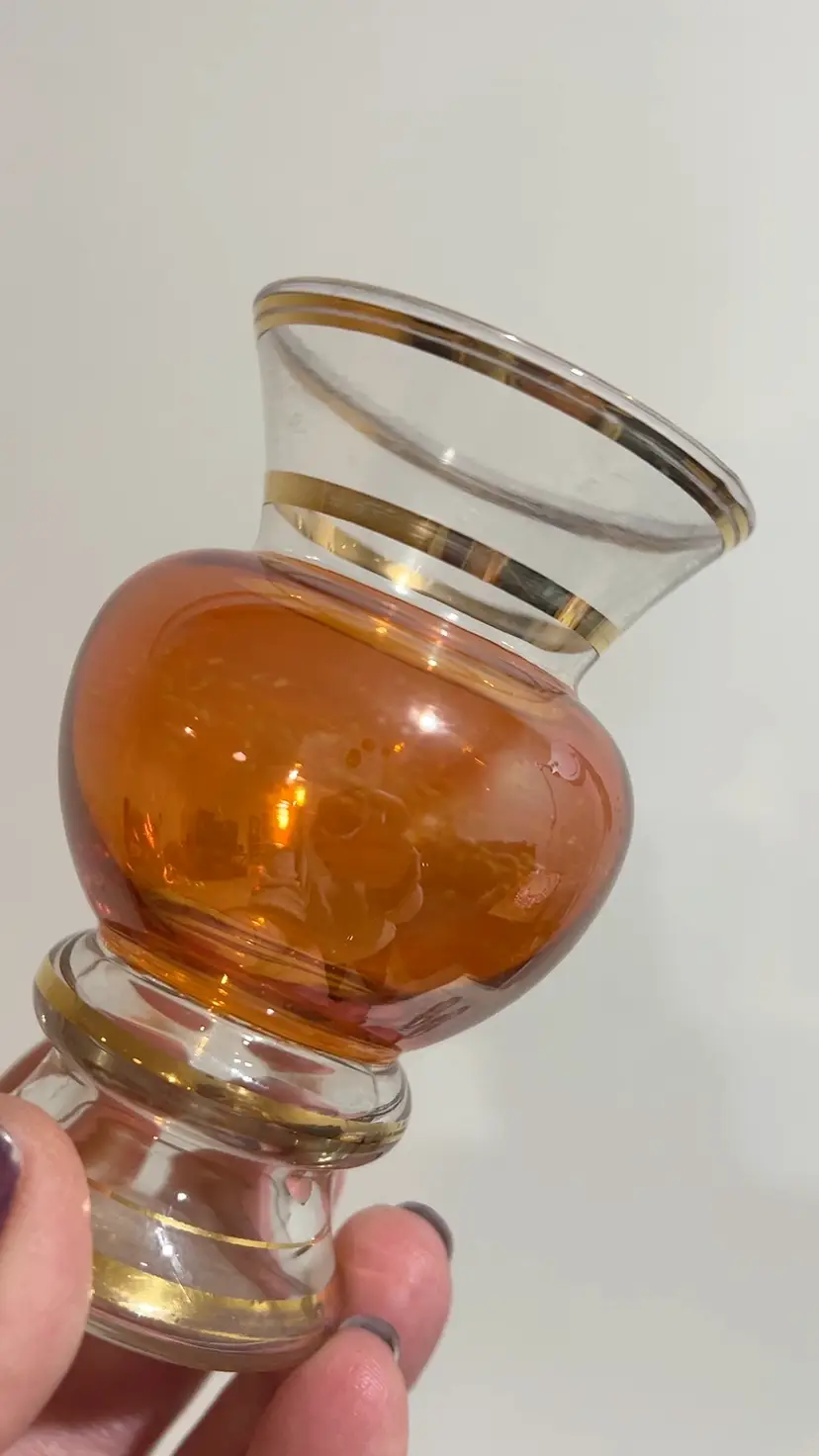 Set 3 Vtg Bartlett Collins Bud Vases Flower Vase Handpainted Floral & Gold Trim