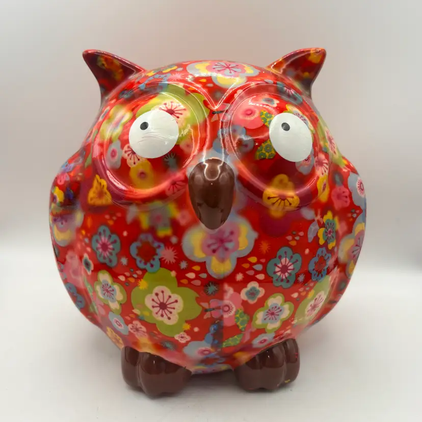 Pomme-Pidou colorful ceramic piggy bank - Zazou the Owl