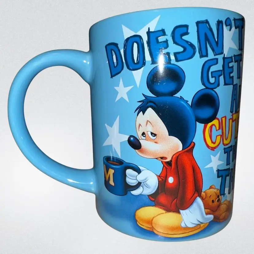 Disney Mickey Mouse “Doesn’t Get Any Cuter Than This” Coffe Mug Blue Jerry Leigh