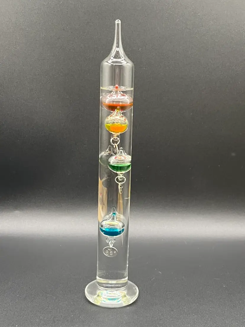 Galileo Glass Multicolor 4 Orb Thermometer 12”