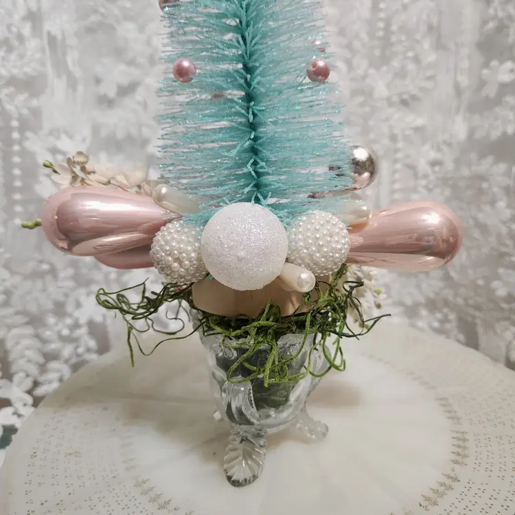 Teal and Pink Bottle Brush Tree Assemblage
