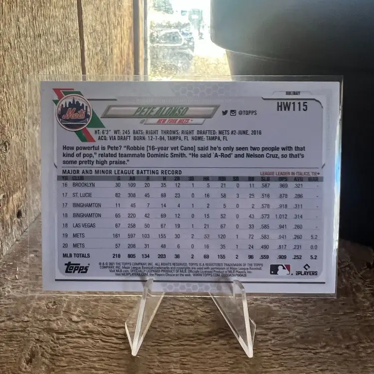 2021 Topps Holiday Blue Scarf Photo Variation Pete Alonso 428 New York Mets 