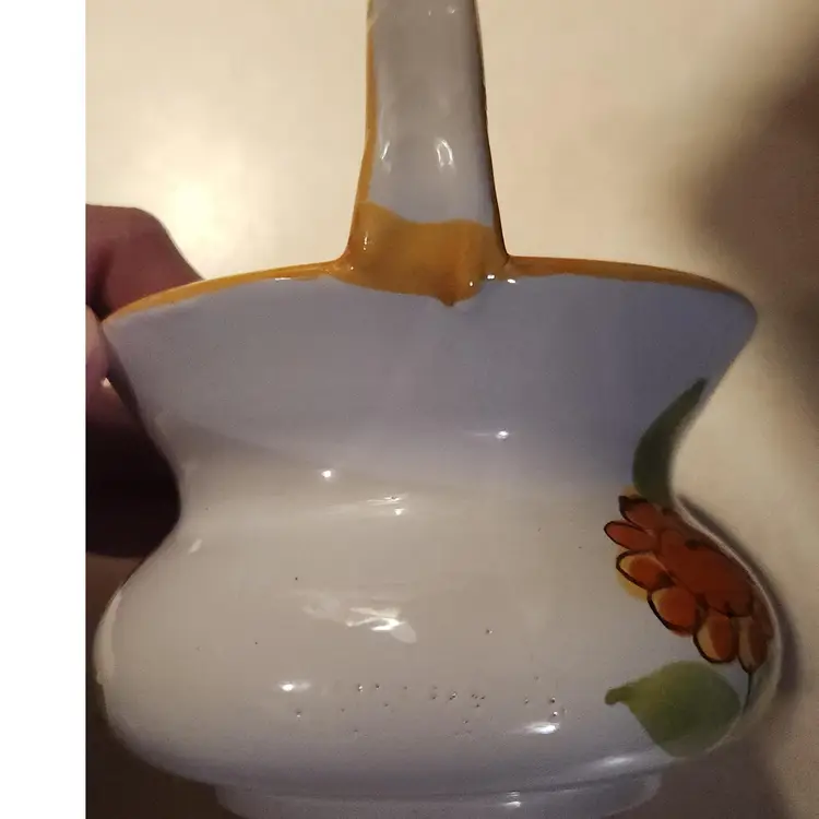 Vintage Italy Italian Daisy Flower Pottery Basket Mid Century