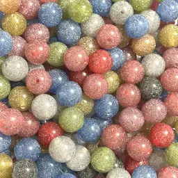 20 Pieces Of Shiny Glitter Beads