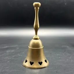 Solid Brass “Loving Bell” Cutout Hearts Bell Made In India 5”