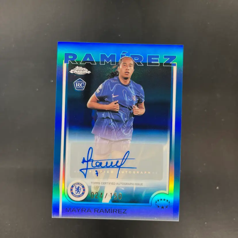 Mayra Ramirez 2024/25 Topps Chrome Blue /150 Autograph Soccer Card