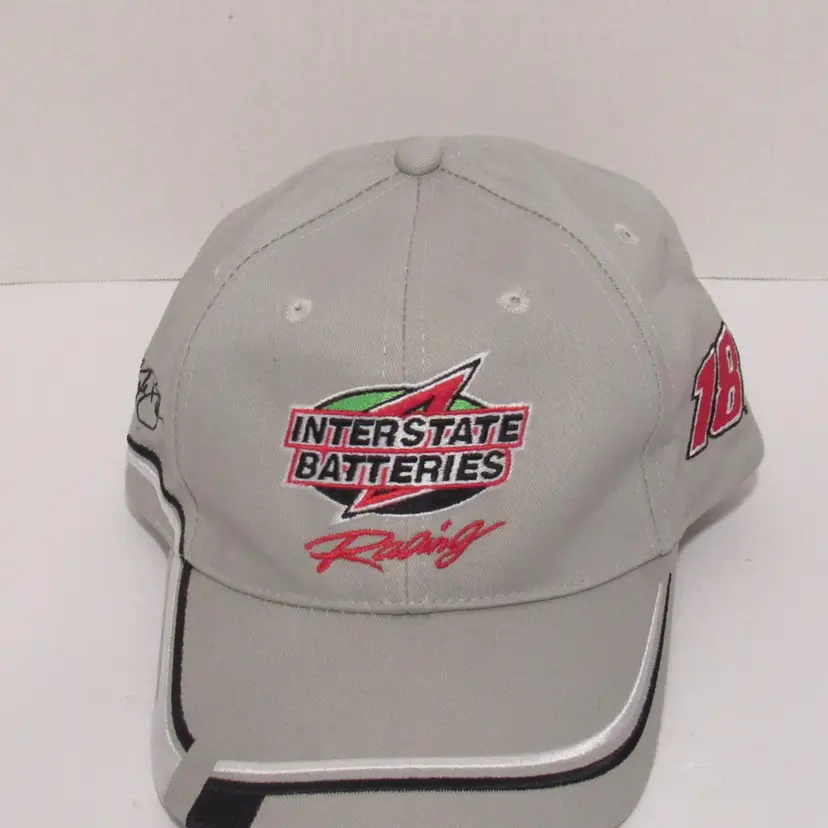 Joe Gibs Interstate Batteries Racing Cap, Kyle Busch 18 Hat, Black Graphic Print