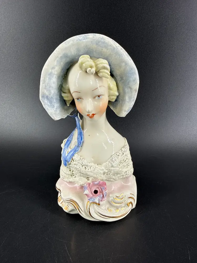 Numbered Vtg Cordey Porcelain Figurine Lady Bust 1940's Hand Painted