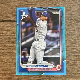 Freddie Freeman
2024 Bowman Sky Blue /499
Los Angeles Dodgers 