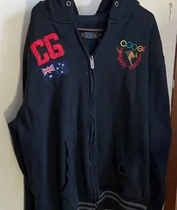 Coogi heavy duty Hoodie Men's 4XL Australia kangaroo black Y2K missing string