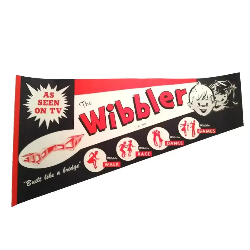 The Wibbler As Seen On TV Novelty Toy Poster Paper Banner UNUSED Vintage 1960's