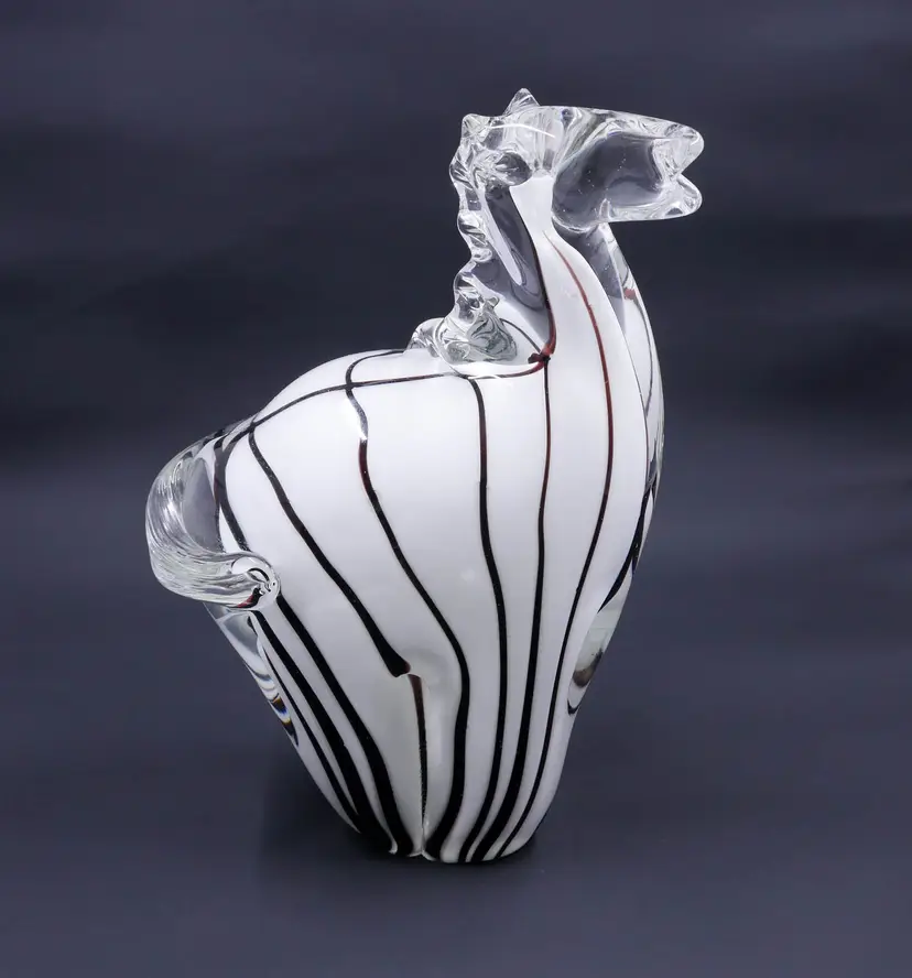 Art Glass Zebra Figurine / Paperweight