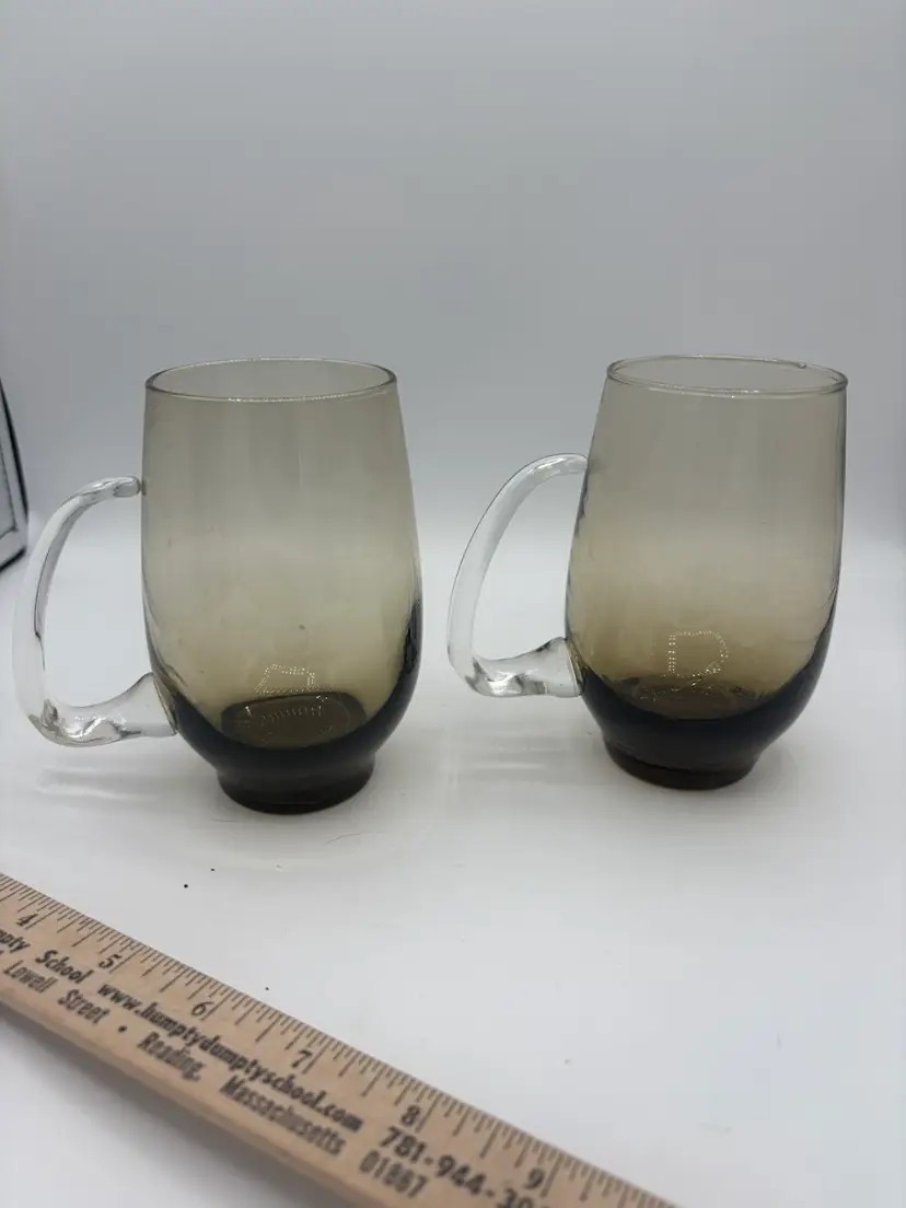 Libbey Tempo Tawny smoked glass mugs