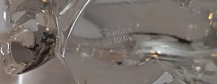 Goebel Crystal Elephant Paperweight Marked 1986