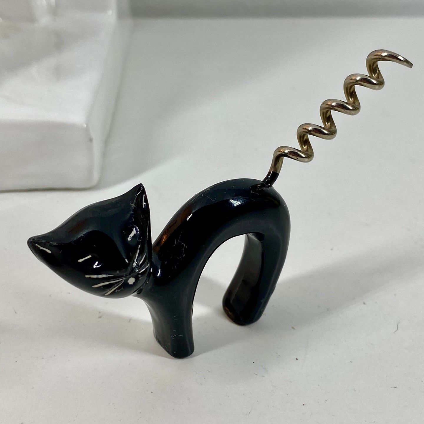 Niknax · REPRODUCTION AUSTRIAN Black Cat CORKSCREW Enamel Retro