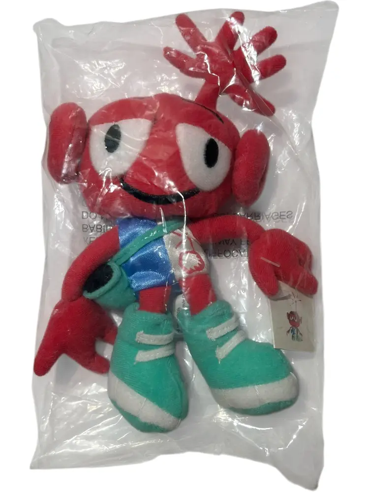 Cell Phone Plush PRIMECO Alien Mascot Pink Plush 7"  Stuffed VTG 1999