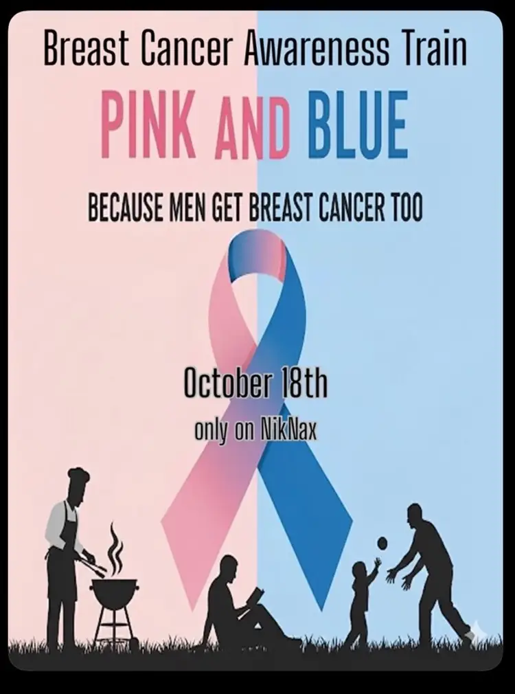 Pink And Blue Breast Cancer Awareness Train With James And Rosey’s  Collectibles