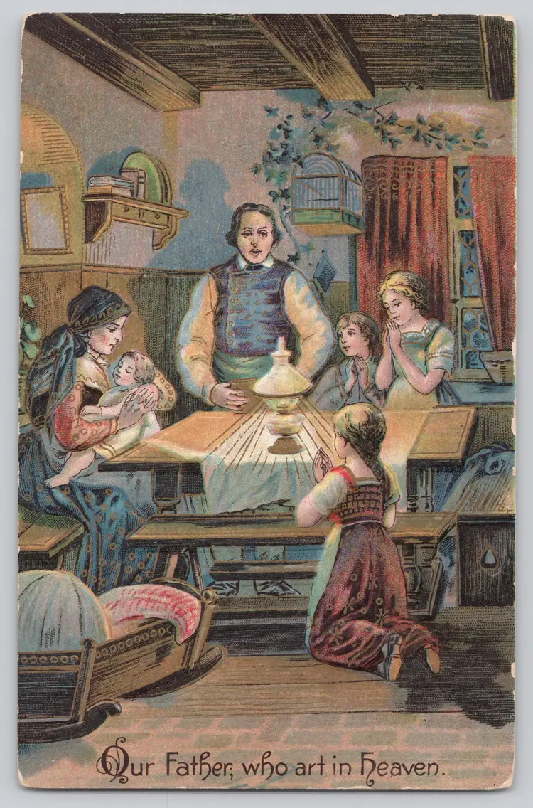 1908 Lord's Prayer Embossed Postcards - Complete Set of 8 - Christianty - Religious