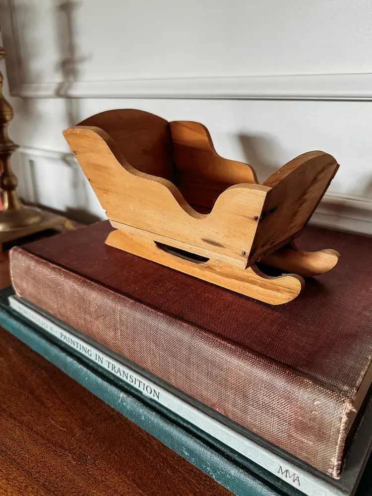 Primative Vintage Wood Santa Sleigh