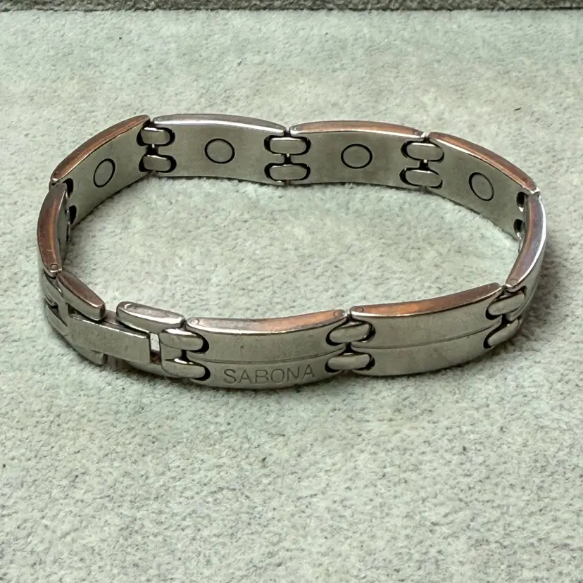 Sabona of London 338 Executive Sport Silber Magnetic 7.5" Bracelet Silver Tone