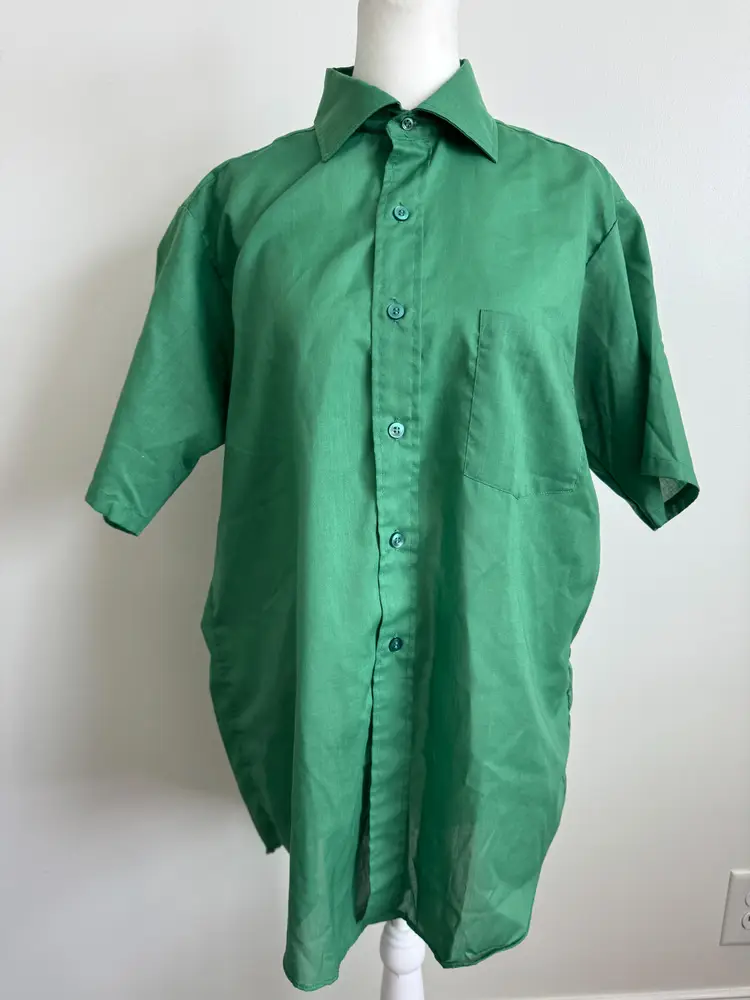 Vintage 60's Brent Kelly Green Button Up