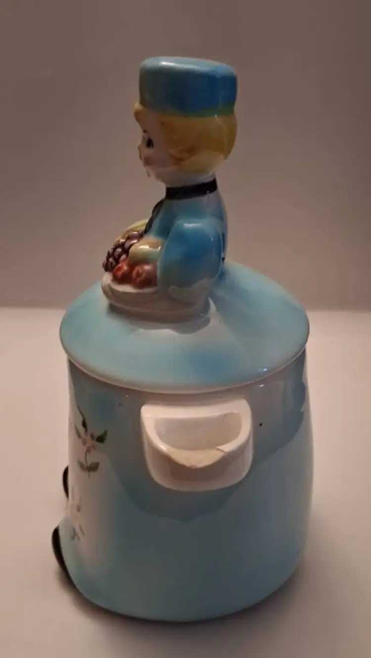 Rare Vintage 1950s Novelty Dutch Boy / Dutch Kitchen Instant Coffee Jar, Lefton