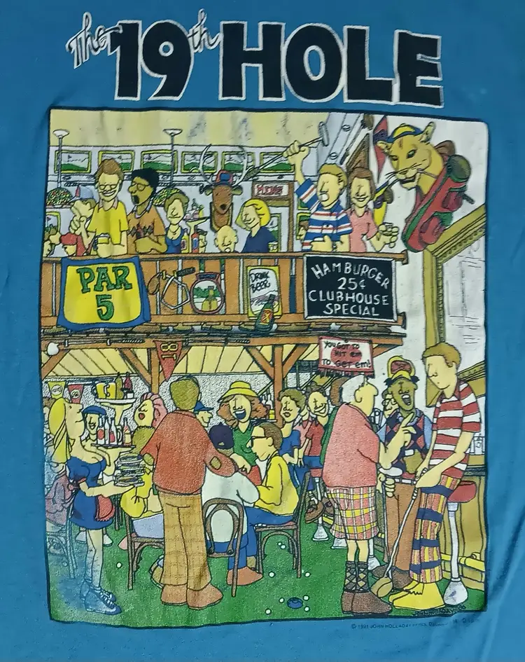 vintage single stitch Golf t shirt 19th Hole 50/50 bar club