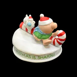 Ziggy “Christmas Is Sharing” Bisque Figurine Decor 2.25”