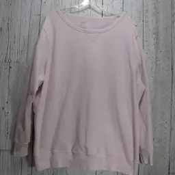 Just My Size V Notch Crewneck Women's Pink Sweatshirt Fleece Size 3XL