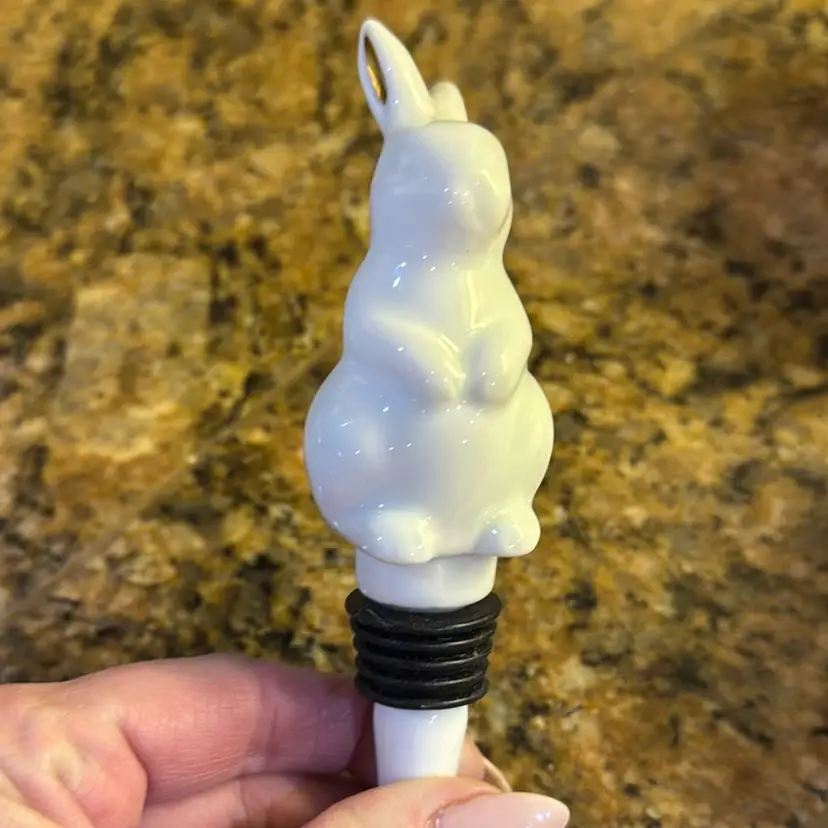 Ceramic Bunny Bottle Stopper
