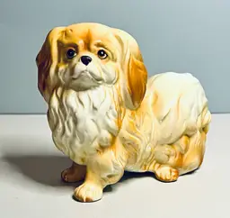 Vintage Ucagco Ceramic Blonde Pekingese Figurine Japan