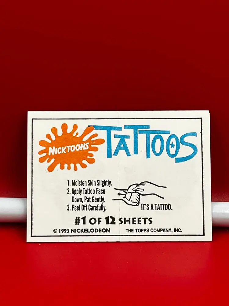 1993 Nicktoons Tattoos Topps Sheet 1 of 12