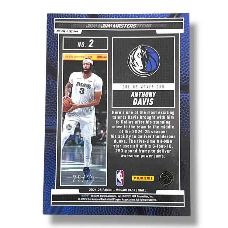 Anthony Davis 2024-25 Panini Mosaic - Jam Masters Mosaic Blue Fluorescent 29/30