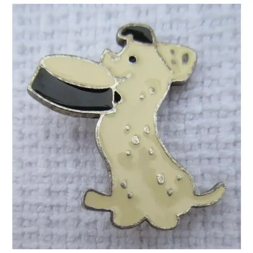 Vtg. Disney 101 Dalmation Enamel Brooch Pin 1.5"