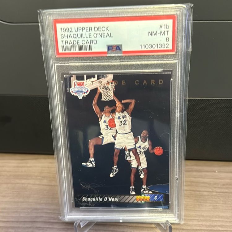 Shaquille O’Neal 1992 Upper Deck Trade Card 1b PSA 8