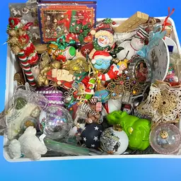 Huge Lot Of Christmas Variety….see Pictures, Approximately 50 Items In 12x15” Xmas Bin Free Shipping With This Lot