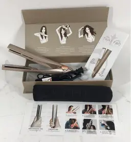 Tyme Pro Advanced 2-in-1 Rose Gold Flat Iron And Curler Styling Tool With Titanium Plates