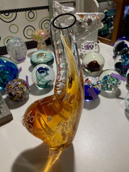 Damaged Giraffe paperweight, ears broken off