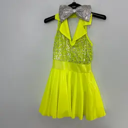 Weissman Large Child Neon Greenish Yellow Jazz/Tap Dance Costume Sequin Top